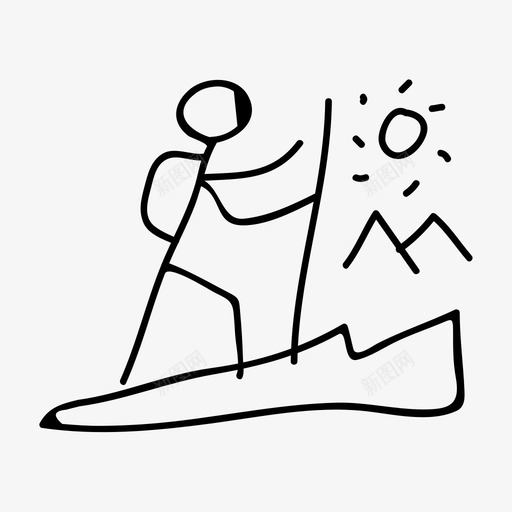 徒步旅行者登山锻炼图标svg_新图网 https://ixintu.com 徒步旅行者 旅行和度假 登山 远足 锻炼