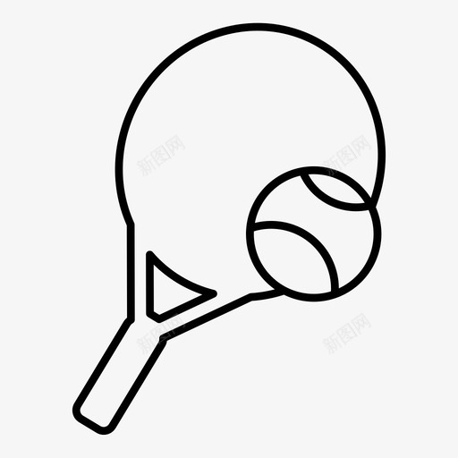 网球打球球拍图标svg_新图网 https://ixintu.com 打球 球拍 网球 运动
