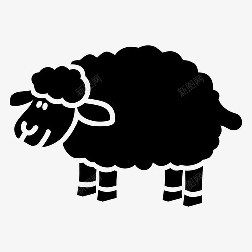 绵羊动物咩咩图标svg_新图网 https://ixintu.com 农场 动物 咩咩 牛群 绵羊
