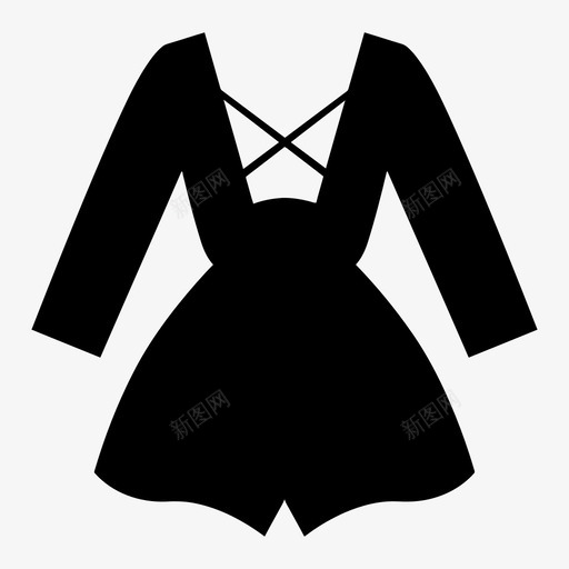 连体衣衣服时尚图标svg_新图网 https://ixintu.com 时尚 短裤 衣服 连体衣 连体裤
