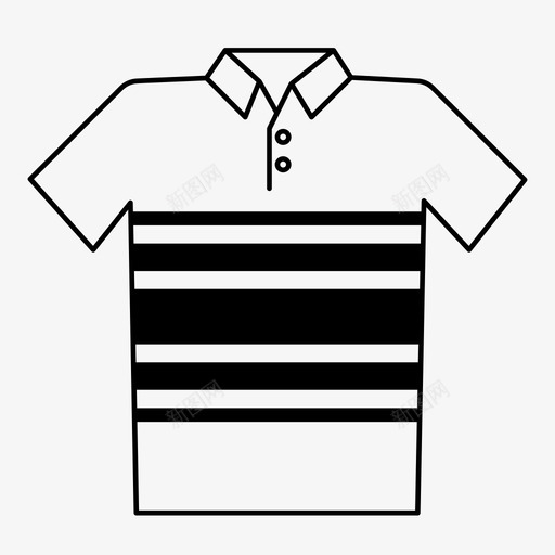 条纹衬衫休闲装衣服图标svg_新图网 https://ixintu.com t恤 休闲装 图案衬衫 条纹衬衫 衣服 衣领 马球衫