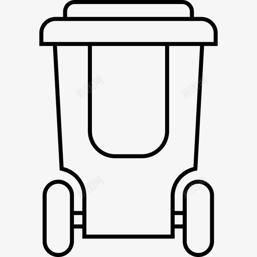 轮子垃圾桶垃圾细线图标svg_新图网 https://ixintu.com 垃圾 细线 轮子垃圾桶