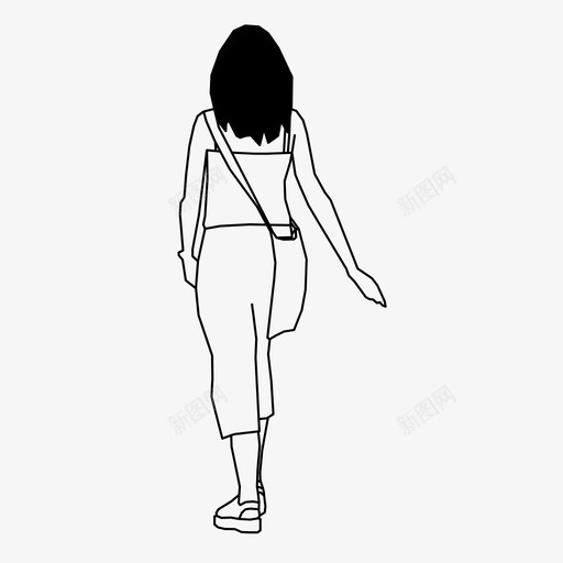 女人女孩人图标svg_新图网 https://ixintu.com 2d人物 人 女人 女人背面 女孩 散步 购物