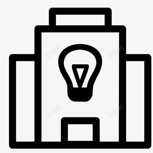 灯塔建筑物灯泡图标svg_新图网 https://ixintu.com 办公室 建筑物 灯塔 灯泡