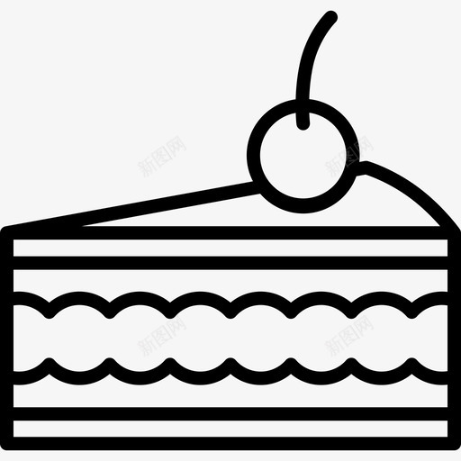上面有樱桃的蛋糕饮料和食物边缘颜色图标svg_新图网 https://ixintu.com 上面有樱桃的蛋糕 边缘颜色 饮料和食物