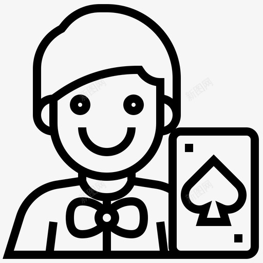 克劳皮耶男孩牌贩子图标svg_新图网 https://ixintu.com 克劳皮耶 牌贩子 男孩 赌博 赌场