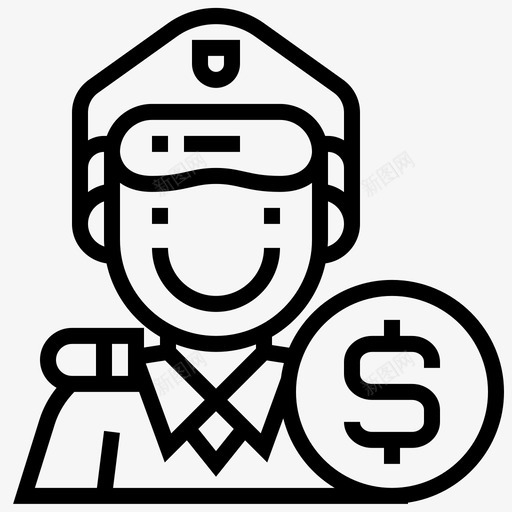 警察腐败金钱图标svg_新图网 https://ixintu.com 腐败 警察 金钱