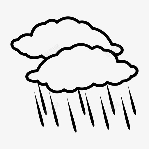 大雨多云下雨图标svg_新图网 https://ixintu.com 下雨 多云 大雨 暴风雨 潮湿的天气