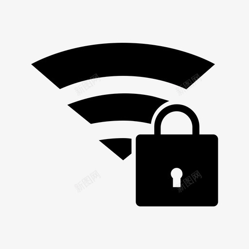 受保护wifi互联网安全需要密码图标svg_新图网 https://ixintu.com wifi安全 专用网络 互联网安全 受保护wifi 安全填充 需要密码