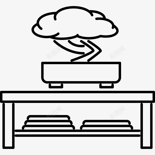桌子盆景家具图标svg_新图网 https://ixintu.com 家具 家具轮廓64x64 房子 杂志 桌子 盆景