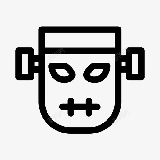 弗兰肯斯坦怪物万圣节图标svg_新图网 https://ixintu.com 万圣节 弗兰肯斯坦 怪物