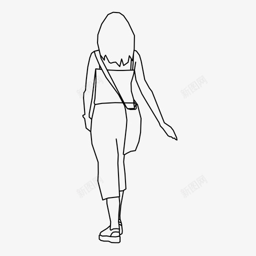 女人女孩人图标svg_新图网 https://ixintu.com 2d人物 人 女人 女人背面 女孩 散步 购物