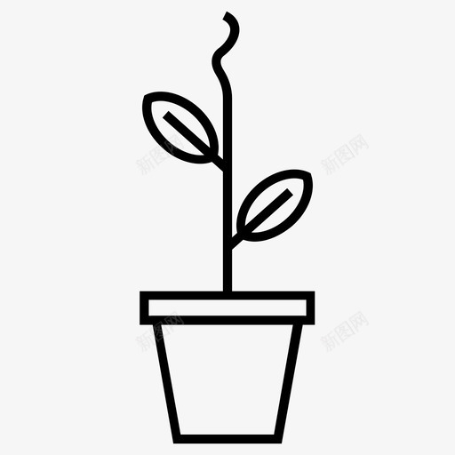 植物绿色植物生长图标svg_新图网 https://ixintu.com 发芽 叶子 植物 生长 盆栽植物 绿色植物