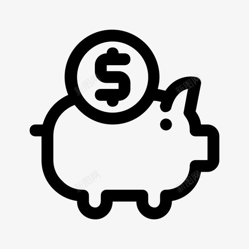存钱罐预算储蓄图标svg_新图网 https://ixintu.com 储蓄 卑微的金融业务 存钱罐 预算