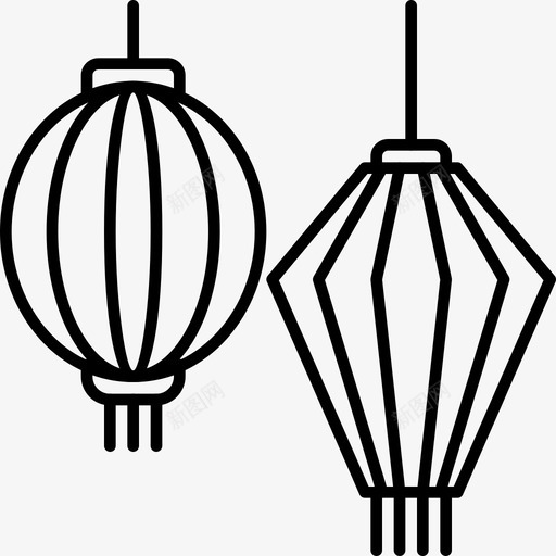 灯笼节日灯图标svg_新图网 https://ixintu.com 中秋 农历 灯 灯笼 节日