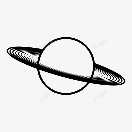 土星星系行星图标svg_新图网 https://ixintu.com 光环 土星 太阳系 星系 行星