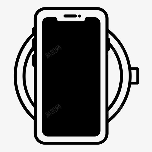 iphonex手机无线充电器图标svg_新图网 https://ixintu.com iphonex 手机 无线充电器