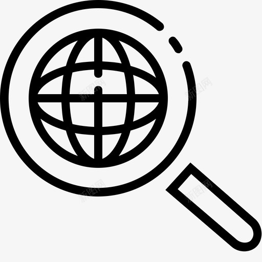 搜索世界风全球互联网图标svg_新图网 https://ixintu.com 世界风 互联网 全球 商业02 搜索世界风 放大镜