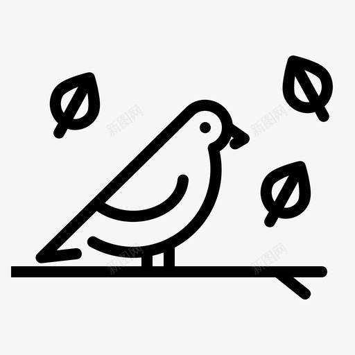 鸟秋天树枝图标svg_新图网 https://ixintu.com 春天 树叶 树枝 秋天 鸟 鸣禽