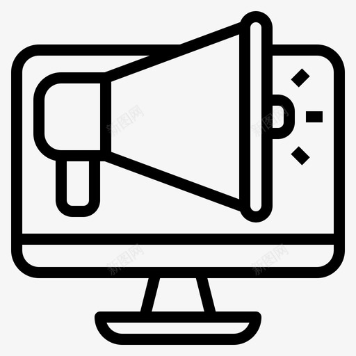数字广告计算机市场营销图标svg_新图网 https://ixintu.com 市场营销 扩音器 数字广告 数字经济 计算机
