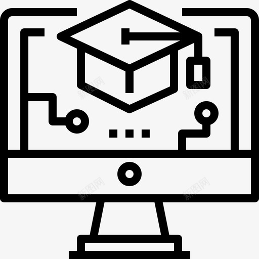 在线教育学习学校图标svg_新图网 https://ixintu.com 在线教育 学习 学校 教育和学习概念图标