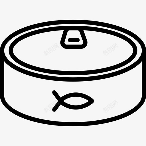 鱼罐头饮料和食品边缘颜色图标svg_新图网 https://ixintu.com 边缘颜色 饮料和食品 鱼罐头