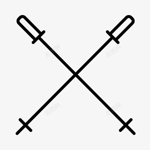 滑雪杆高山北极图标svg_新图网 https://ixintu.com 冬季 北极 圣诞节 圣诞装饰 滑雪杆 高山