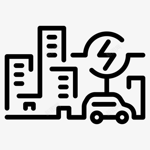 电力智慧城市电网供应图标svg_新图网 https://ixintu.com 供应 清洁能源发电 电力智慧城市 电网