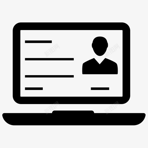 在线申请就业信息图标svg_新图网 https://ixintu.com 信息 商务收集 在线工作 在线申请 就业 工作申请 笔记本电脑