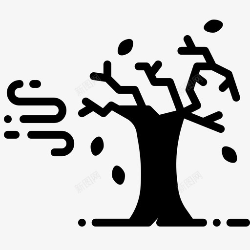 秋天树叶季节图标svg_新图网 https://ixintu.com 季节 树 树叶 秋天 秋天雕文 风