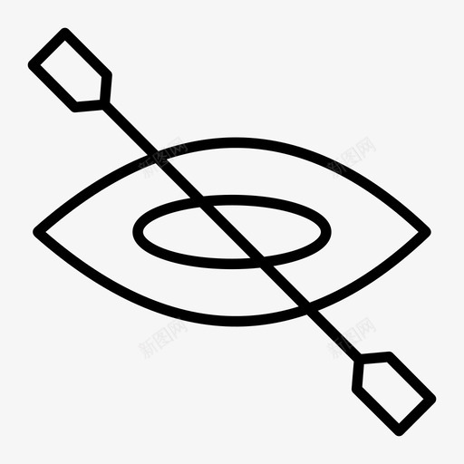 独木舟划船桨图标svg_新图网 https://ixintu.com 划船 帆 桨 水 独木舟