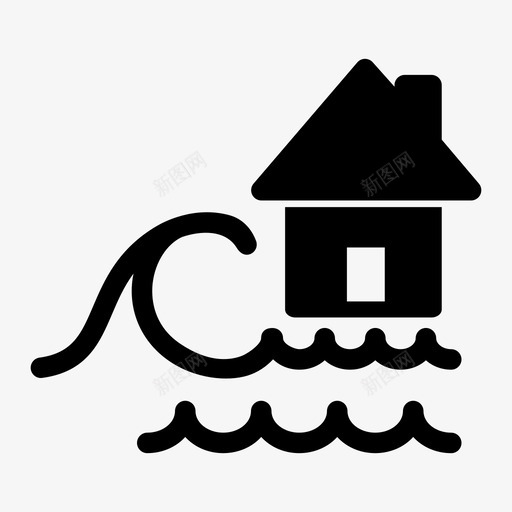 海啸地震逃离图标svg_新图网 https://ixintu.com 地震 天气稳定 海啸 海浪 逃离 逃离海啸