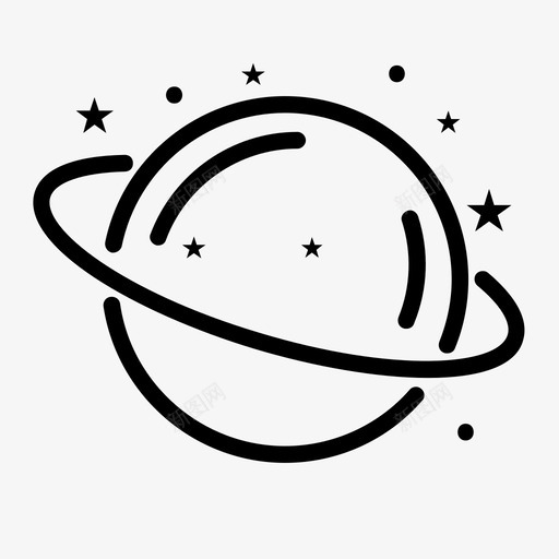 行星星系土星图标svg_新图网 https://ixintu.com 土星 宇宙 星系 科学 行星
