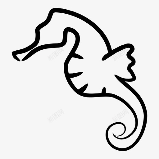 海马动物鱼图标svg_新图网 https://ixintu.com 动物 动物水上运动 海马 鱼