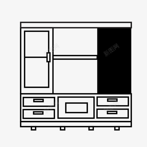 餐具柜家具家图标svg_新图网 https://ixintu.com 家 家具 餐具柜