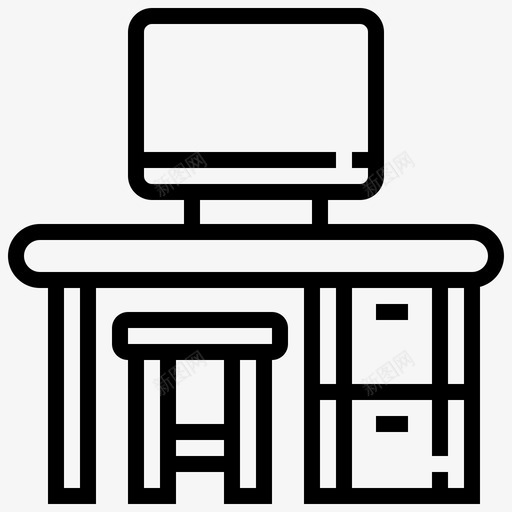 书桌电脑装饰图标svg_新图网 https://ixintu.com 书桌 家居 家居装饰 电脑 装饰