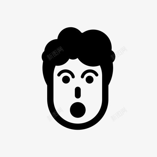 震惊的人人物表情图标svg_新图网 https://ixintu.com 人物 人物集 表情 震惊的人