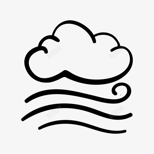 风云天气图标svg_新图网 https://ixintu.com 云 大风 天气 天气预报 手绘天气 风