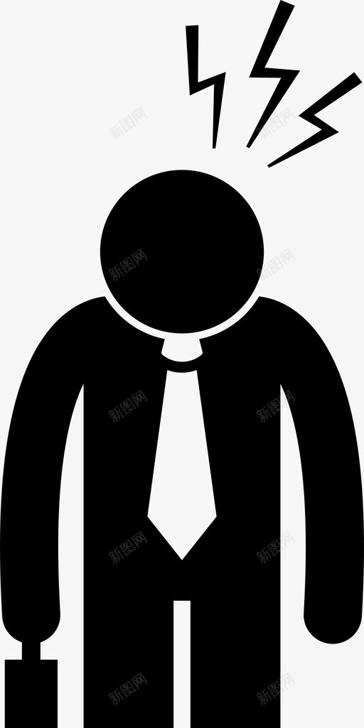 压力头痛工作图标svg_新图网 https://ixintu.com 上班族和员工 压力 头痛 工作