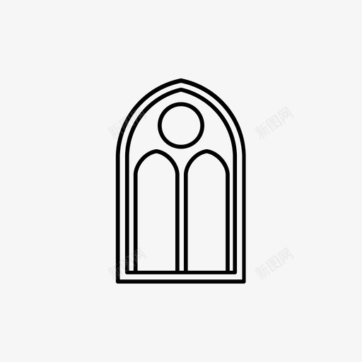 哥特式建筑古代大教堂图标svg_新图网 https://ixintu.com 古代 古典 哥特式建筑 大教堂 窗户