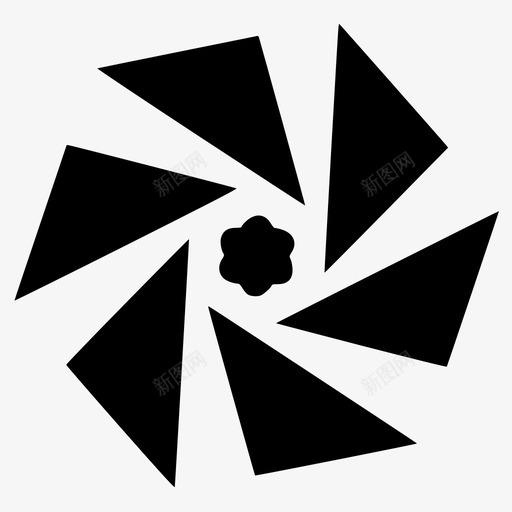 三角形抽象图标svg_新图网 https://ixintu.com 三角形 形状 抽象 花朵 设计