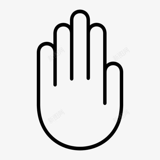 手手势手掌图标svg_新图网 https://ixintu.com 举起的手 停下 手 手势 手掌