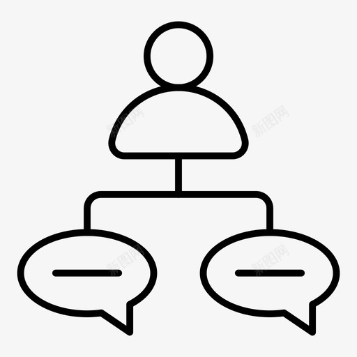 用户商务聊天图标svg_新图网 https://ixintu.com 办公室细线第一卷 商务 沟通 用户 聊天 评论