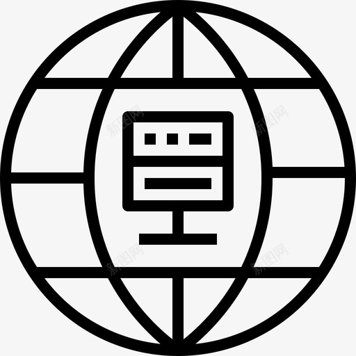 全球服务器数据数据库图标svg_新图网 https://ixintu.com 云技术概念图标 全球服务器 开发 数据 数据库 管理