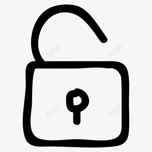 解锁挂锁密码图标svg_新图网 https://ixintu.com 商务和办公室手绘图标 安全 密码 挂锁 用户 解锁
