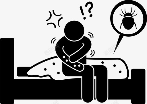 臭虫痒虱子图标svg_新图网 https://ixintu.com 吸血虫 痒 臭虫 虱子 过敏性身体反应