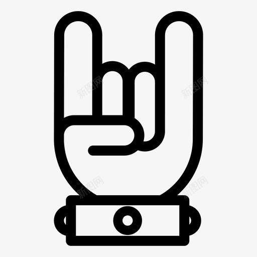 号角音乐会手势图标svg_新图网 https://ixintu.com 号角 喇叭标志 手势 摇滚 重金属 音乐会 音乐和设备线性图标集