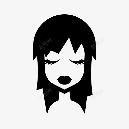 女人性格可爱图标svg_新图网 https://ixintu.com 化妆 可爱 女人 女孩 性格