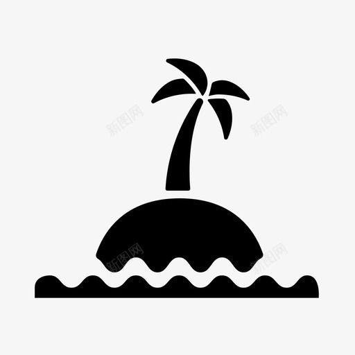 岛隔离自然图标svg_新图网 https://ixintu.com 岛 旅行填充集 棕榈树 热带 自然 隔离