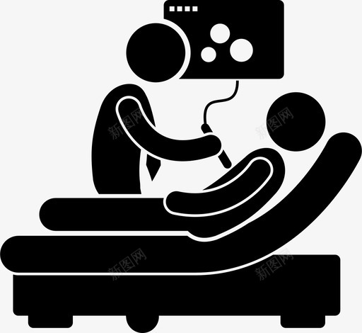 超声波检查医生图标svg_新图网 https://ixintu.com 医生 医疗 医院 医院体检筛查诊断诊断 检查 超声波 超声波检查